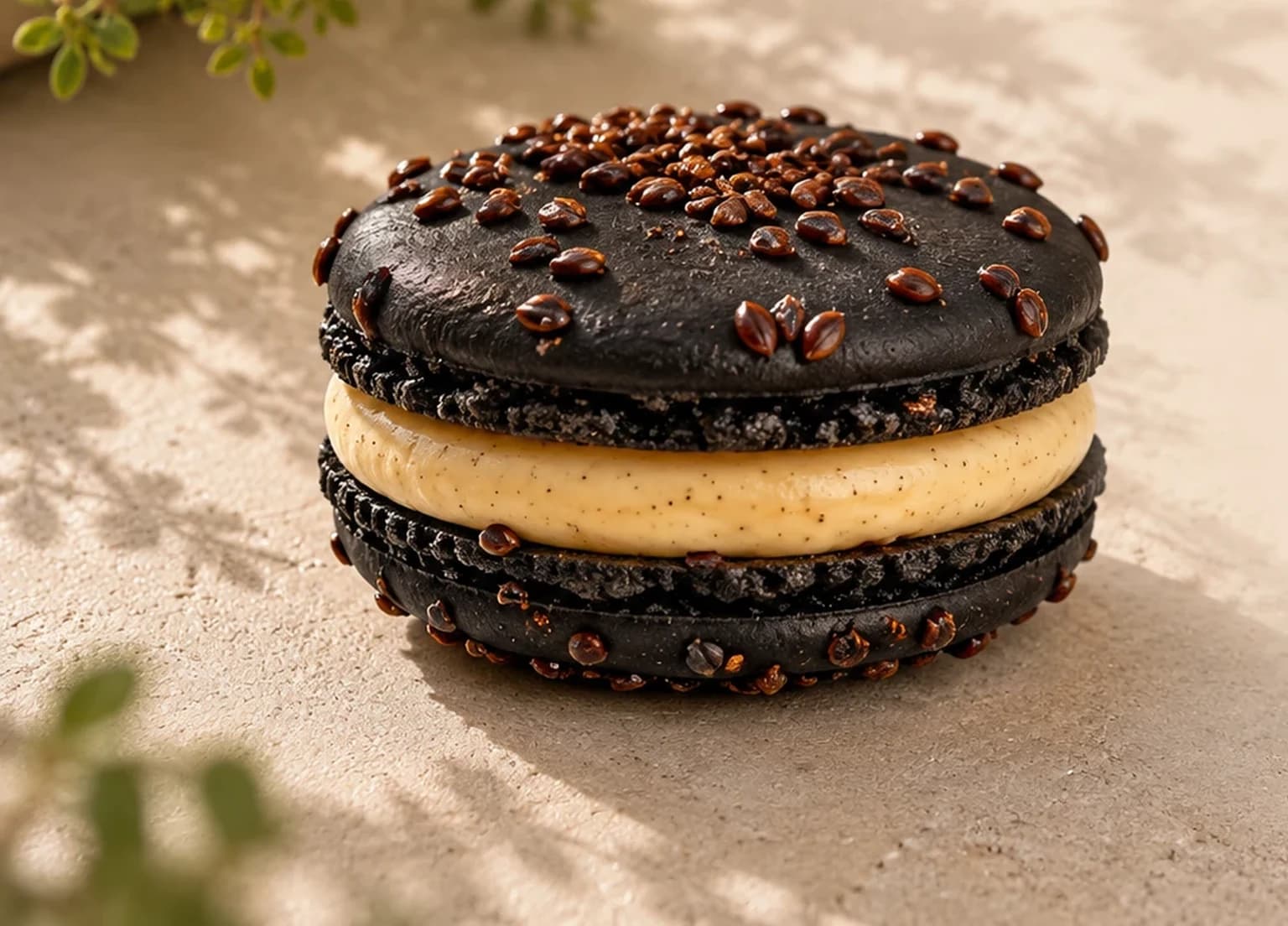 Macarons noirs d'Halloween