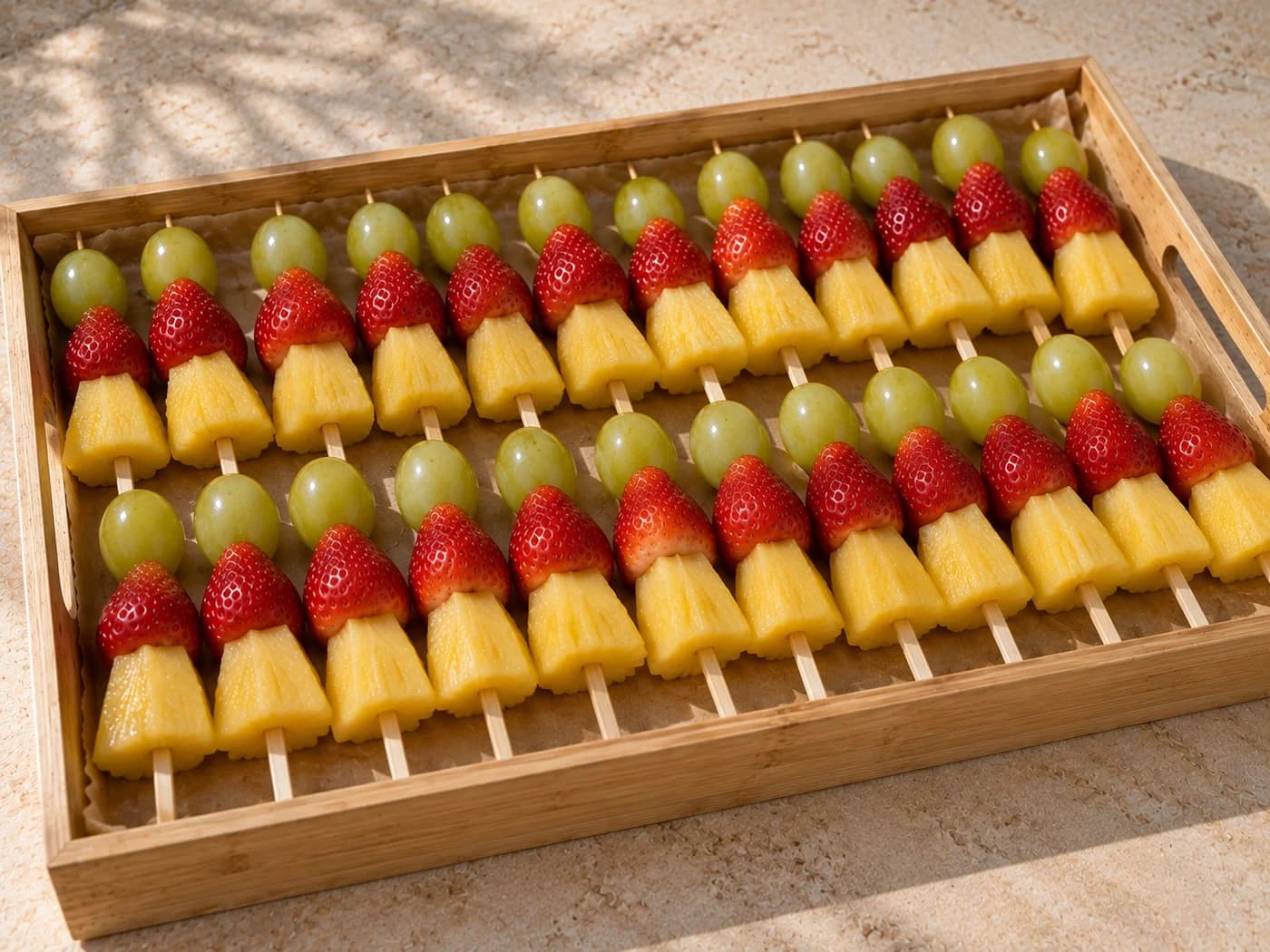 Brochettes de fruits frais