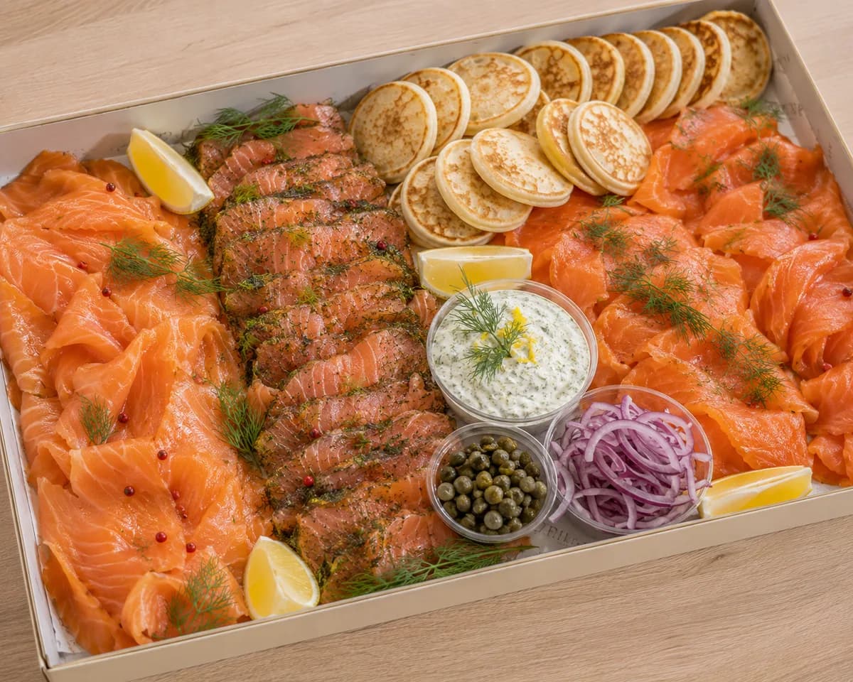 Plateau Saumon à partager, traiteur L'Écrin, Paris & Île-de-France